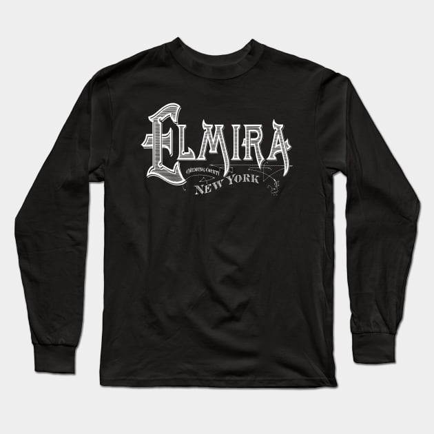 Vintage Elmira, NY Long Sleeve T-Shirt by DonDota